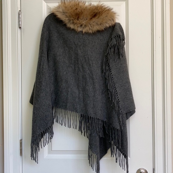 JCrew faux fur wool blend wrap O/S - Picture 4 of 5